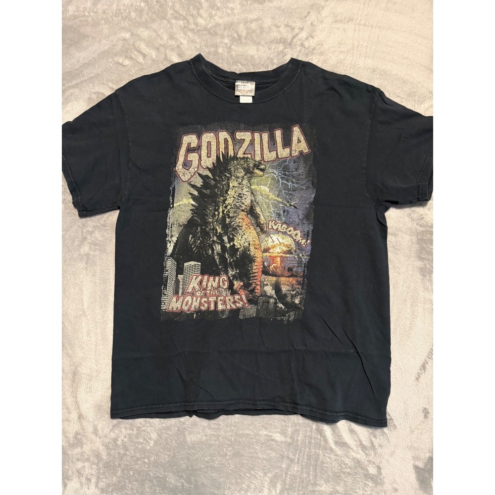 Godzilla T-Shirt Mens Large Black King of the Monsters Graphic Tee Movie